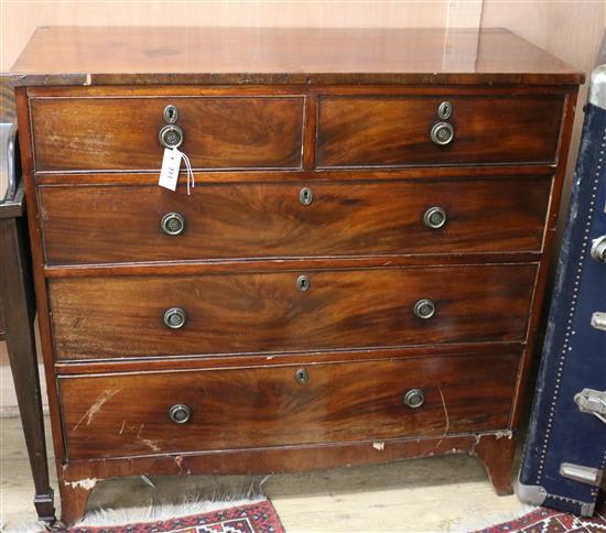 A mahogany chest of drawers W.104cm